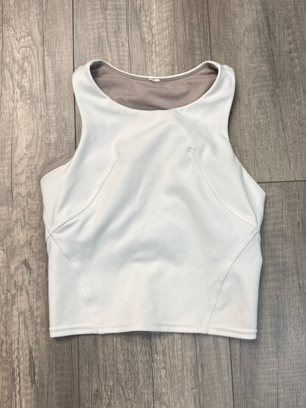 lululemon athletica White Tank Top with Taupe Lining